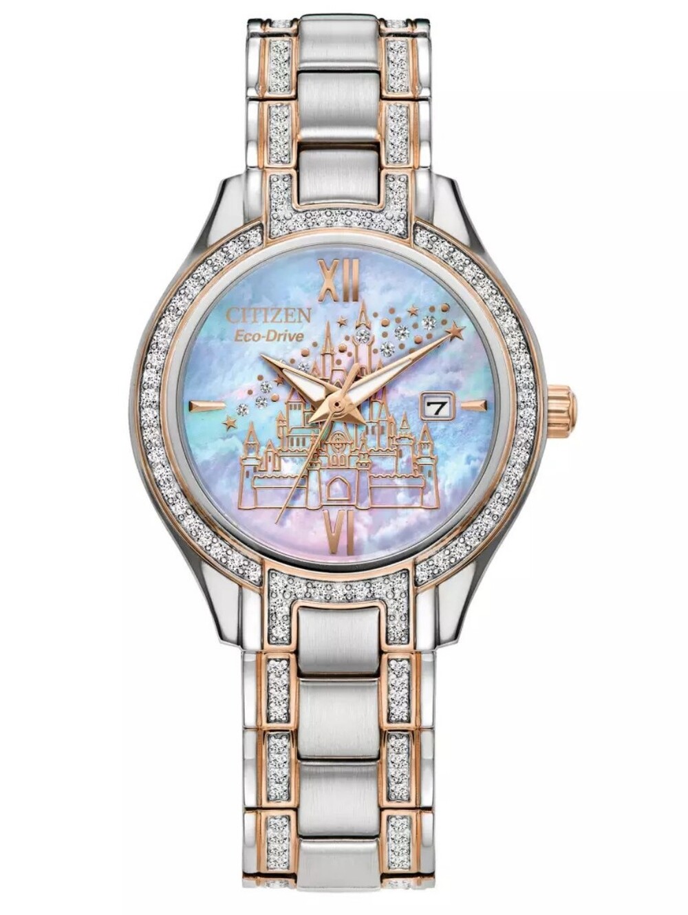 Citizen Women's Two-Tone Silver and Rose Gold Mother-of-Pearl Dial Watch